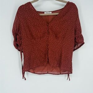 Madewell rust floral Blouse